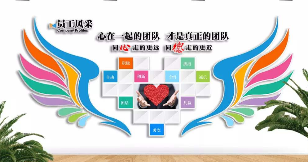 创意企业文化墙照片墙公司员工风采