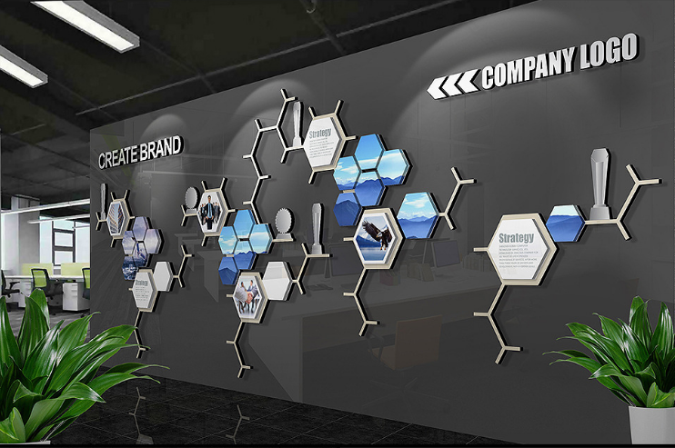 公司形象墙装饰个性创意
