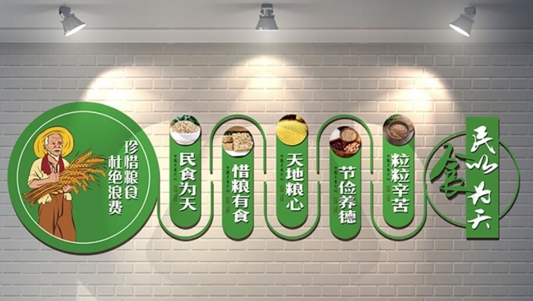 中国风民以食为天餐饮文化墙 