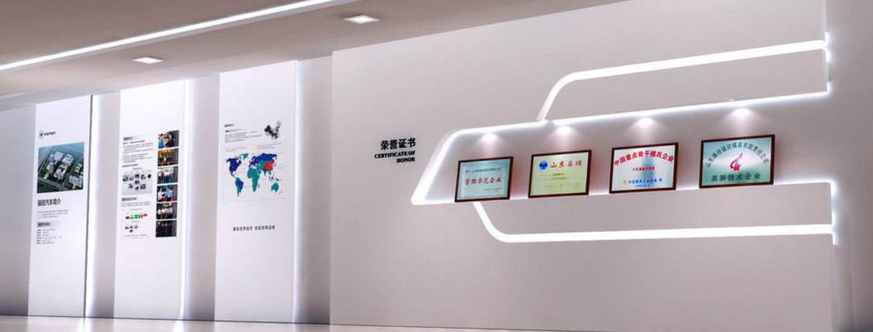 办公楼现代公共空间工装写字楼时尚别致的企业文化墙装修设计