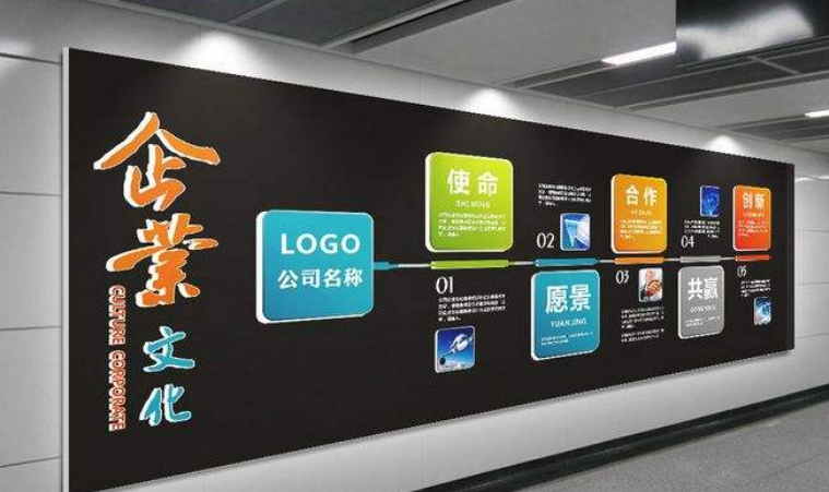 电子科技公司it企业文化墙设计通用模板