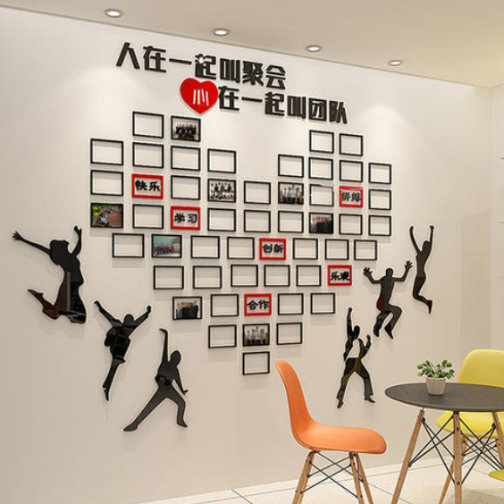立体公司企业文化墙办公室励创意励志照片墙