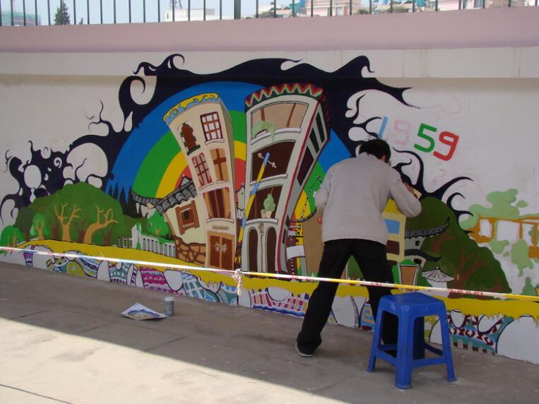 学校彩绘文化墙制作效果图