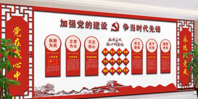 立体党建中国梦形象墙含效果图 