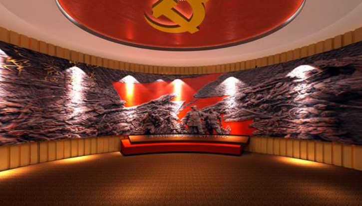 党建荣誉室展厅文化墙效果图3d模型