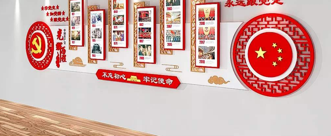 3d党的光辉历程社区党员之家党建文化墙