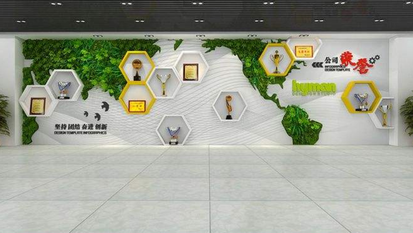 企业文化墙室内楼道文化摄影图