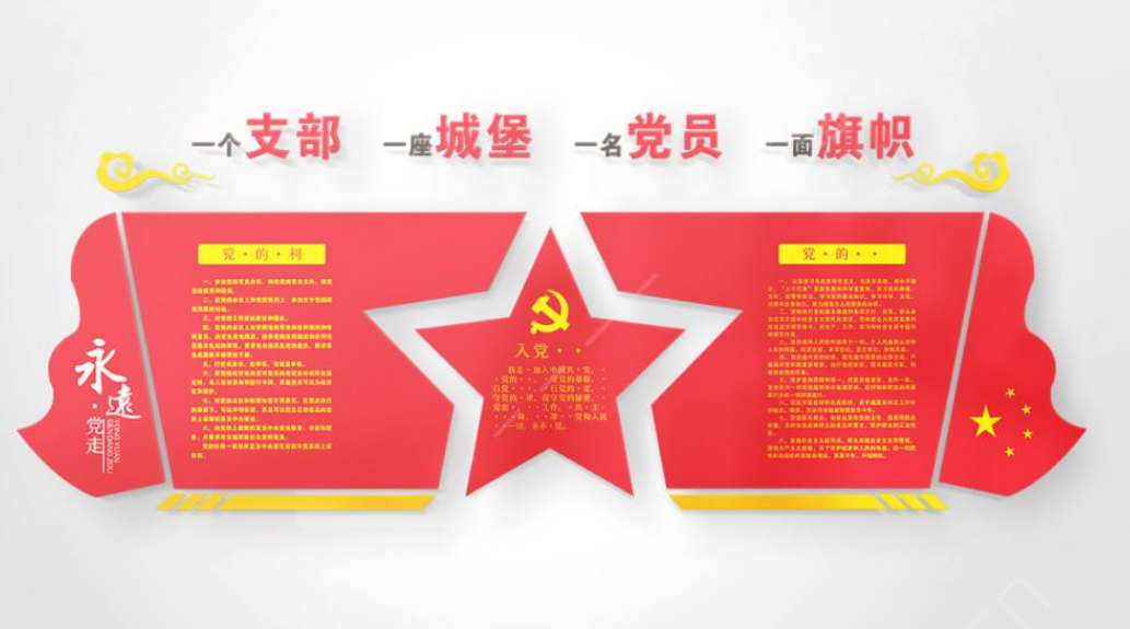 红色为人民服务党建文化墙