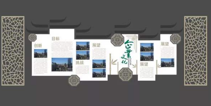 中式古典企业文化墙校园文化墙设计图