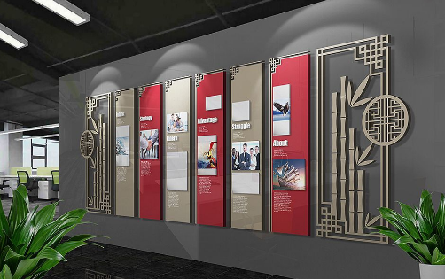 古典中式立体企业文化墙设计图