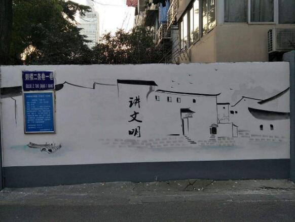 创意社区街道文化墙彩绘制作效果图
