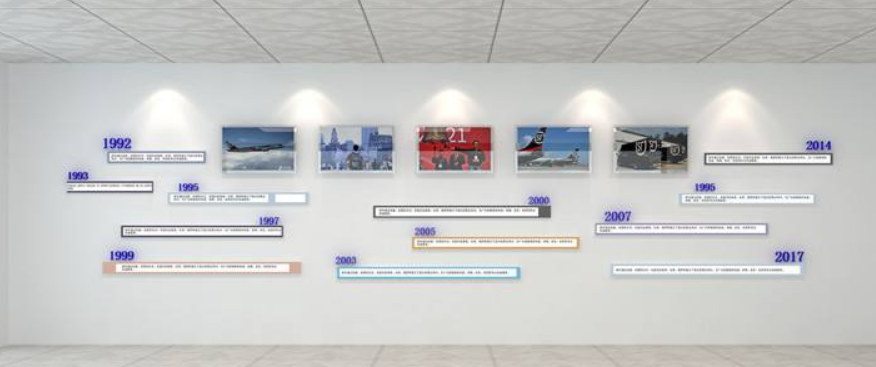 简约蓝色科技大型企业文化墙大型办公室形象墙模板