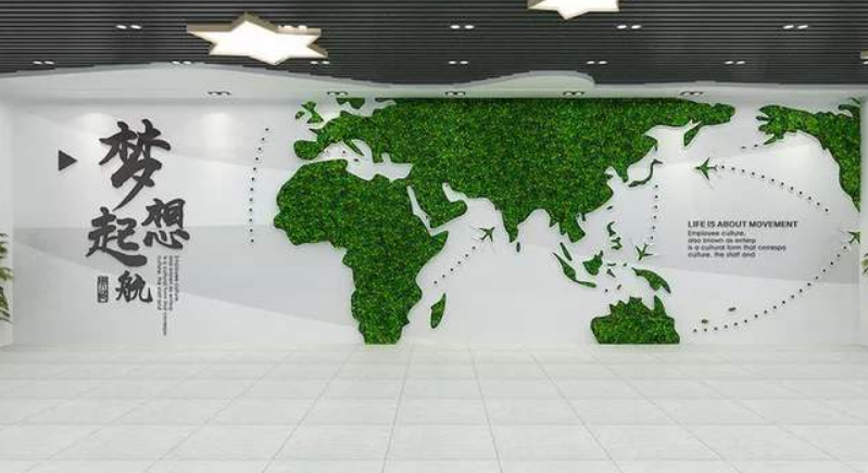 创意绿色环保科技企业文化墙公司形象墙设计图片
