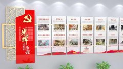 中式党建光辉历史文化墙制作效果图