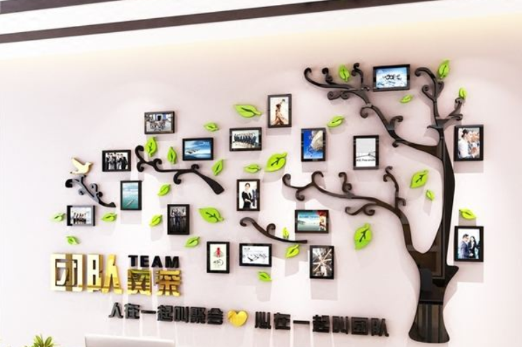 企业文化墙创意设计公司走廊布置3d效果图