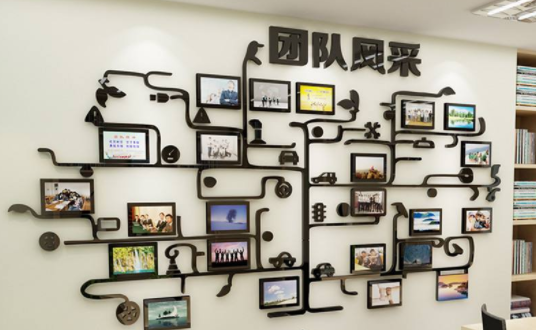 团队风采公司文化墙企业照片墙相框创意办公室装饰励志亚克力墙