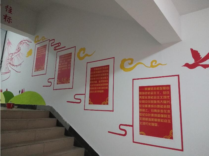 社区党建楼道彩绘文化墙制作效果图