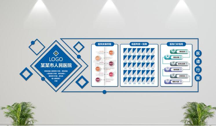 特色医院文化墙制作效果图