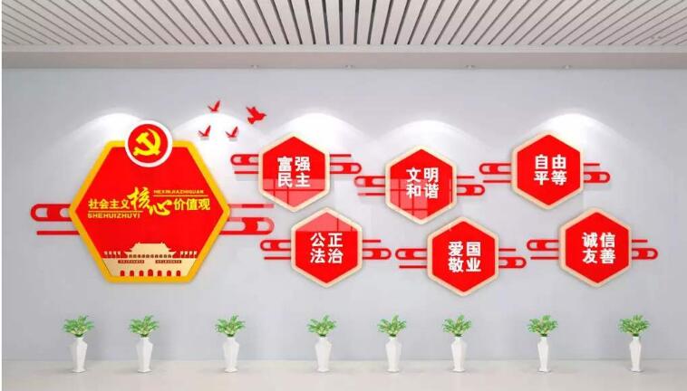 社会主义核心价值观党建文化墙制作效果图