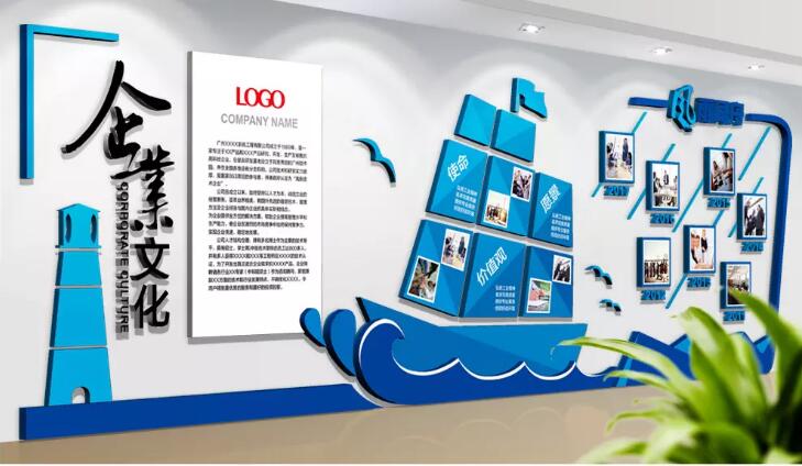 创意企业宣传文化墙制作效果图