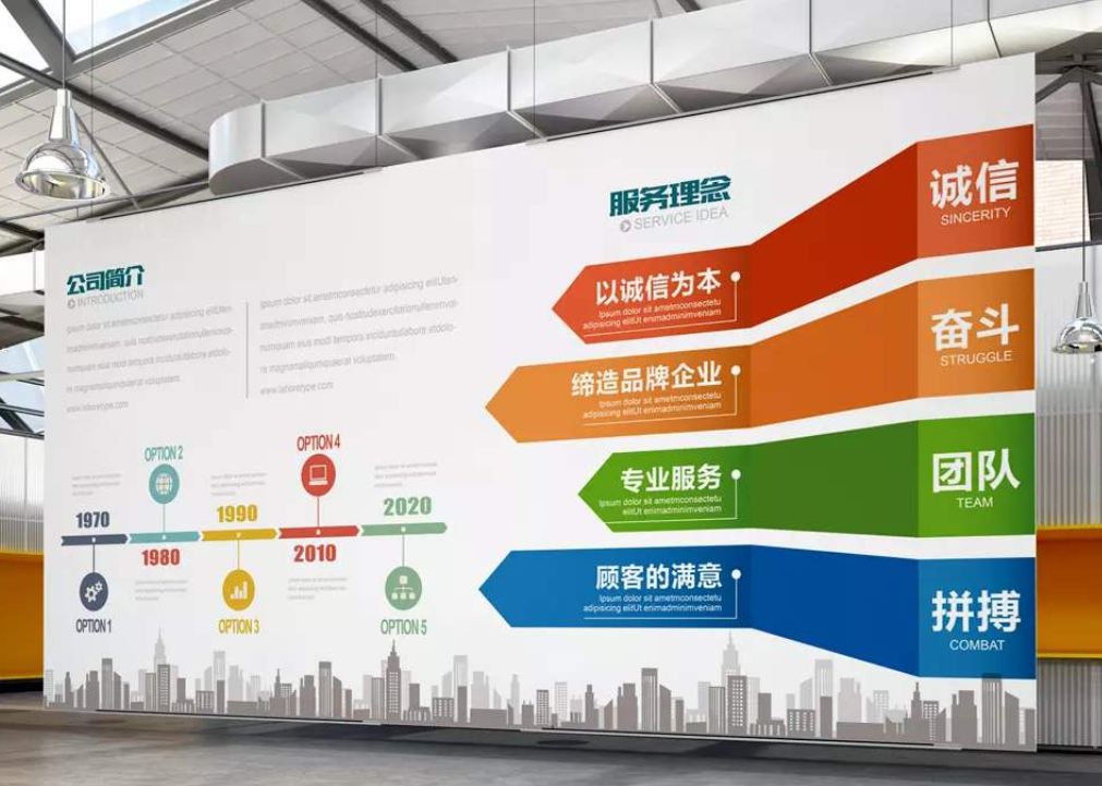 创意年轮企业文化墙多彩企业照片墙设计