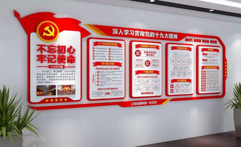 党支部党员活动室文化墙制作效果图