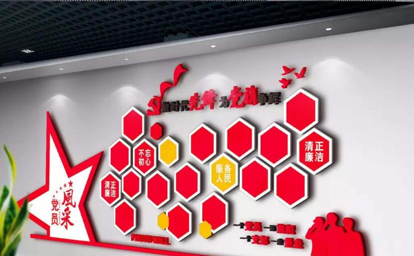 党支部党员活动室文化墙制作效果图