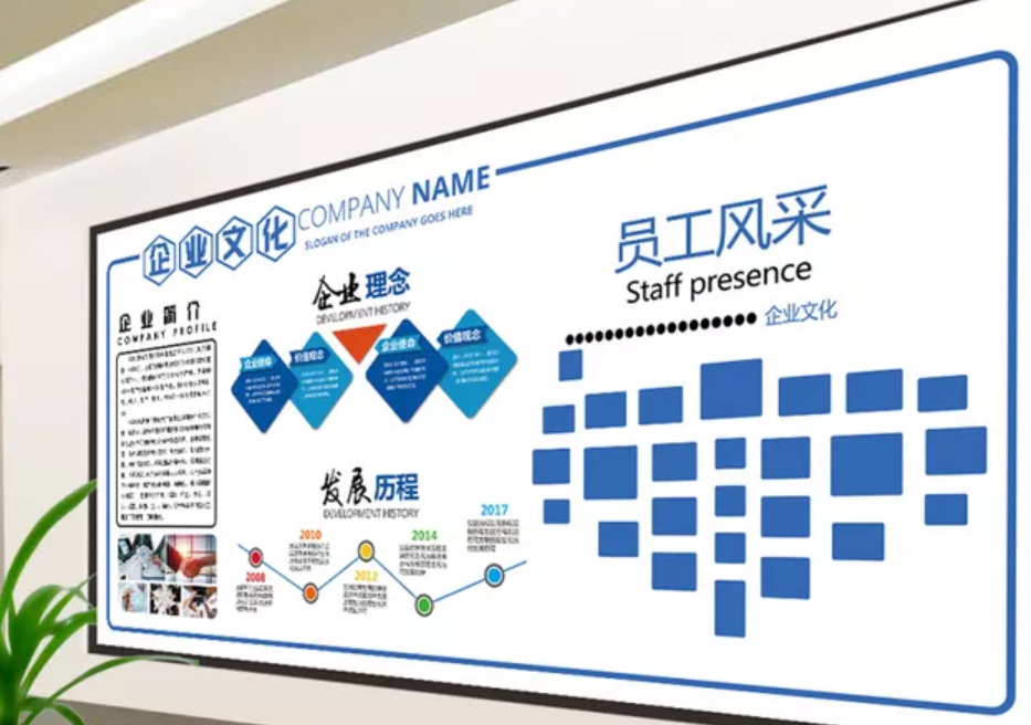 微立体大气企业文化文化墙