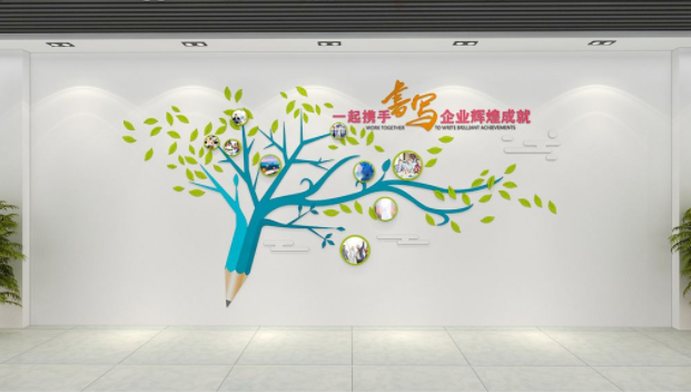 创意企业文化墙员工风采照片墙