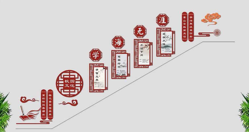 微立体校园楼道文化墙制作效果图