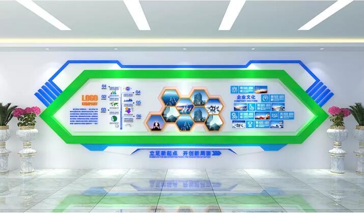 简约通用现代化企业立体文化墙制作效果图